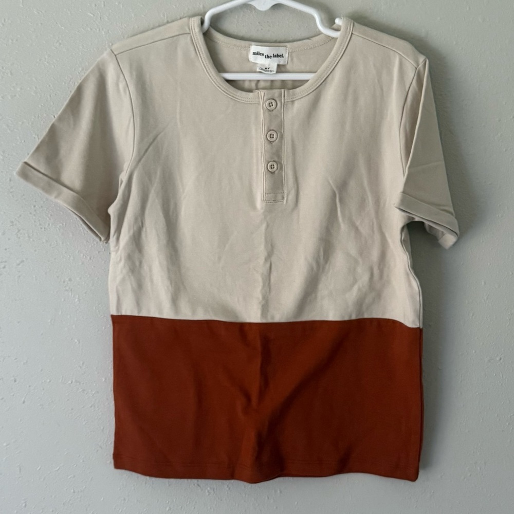 Miles the Label Neutral Color Block Tee Size 6Y